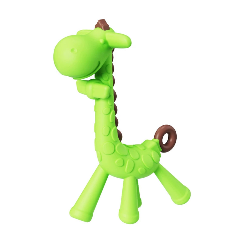 3X Silicone Teething Toothbrush - Giraffe Shape BPA-Free Chew Toy
