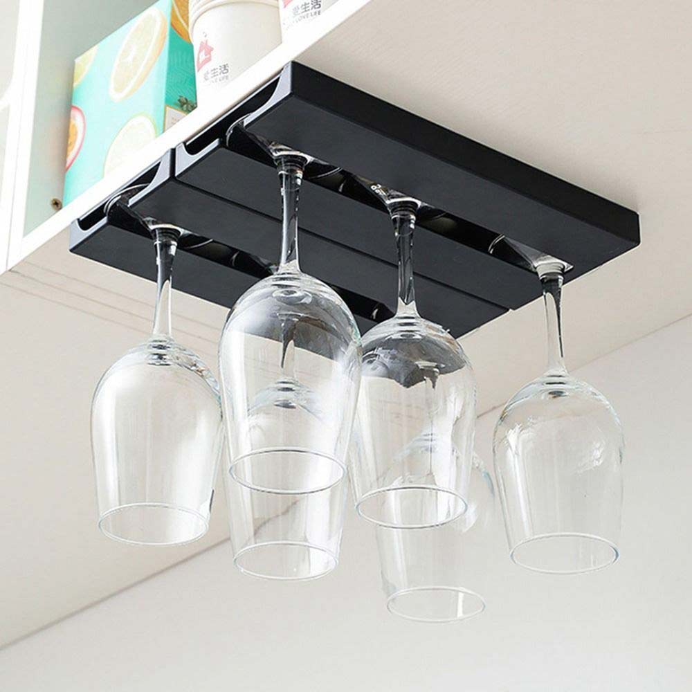 "2X Wine Glass Holder Goblet Hanging Rack Hanger Multi-function Stemware Storage
