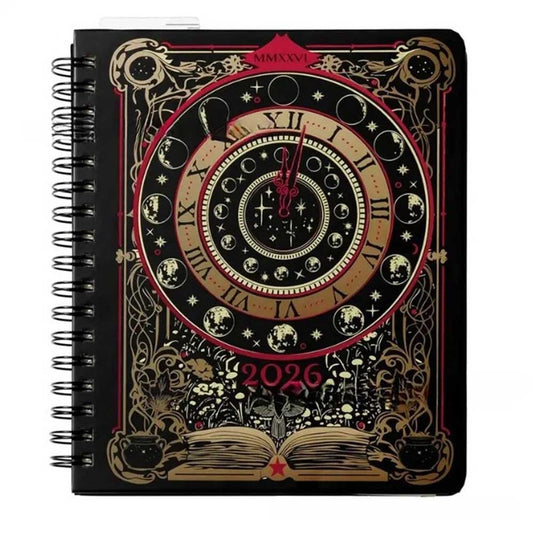 Waiting for the Night 2026 Weekly Planner - Spiral Bound Gothic Diary Notebook