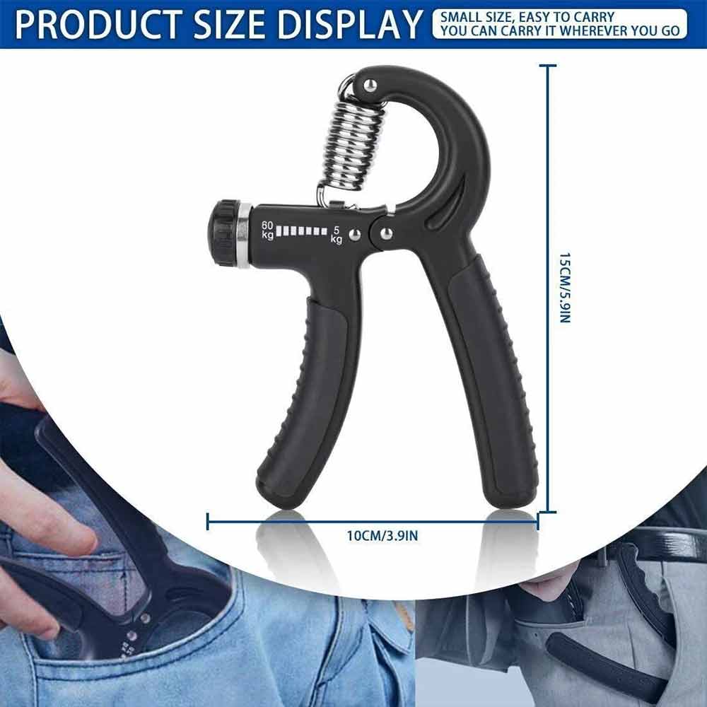 2-Pack Adjustable Hand Grip Strengthener – 5–60 kg Hand Exerciser for Forearm & Wrist
