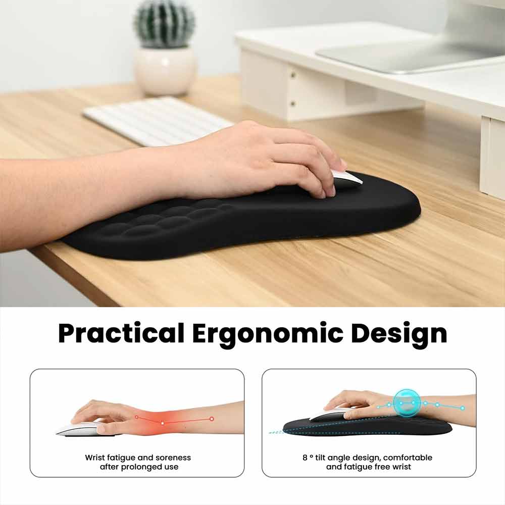 Ergonomic Mouse Pad with Wrist Support – Massage Design Gaming Mouse Mat, Non-Slip