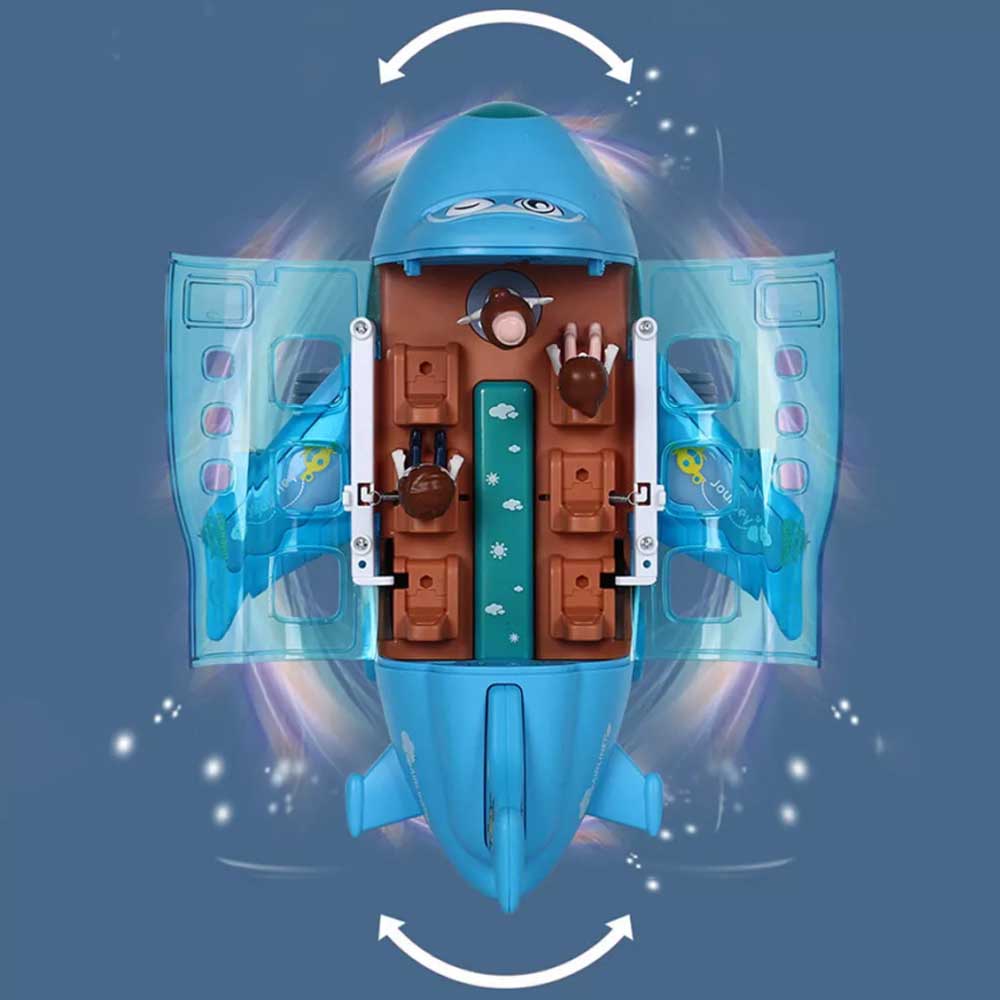 360 Rotating Electric Toy Plane Airplane with Sound Light Gift for Boys Xmas Gift