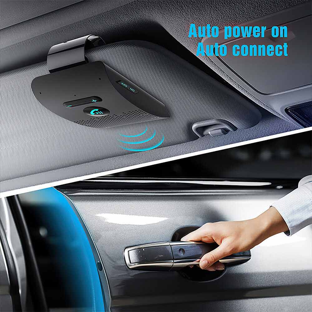 Bluetooth Hands-Free Sun Visor Wireless Phone Speaker Kit Car Speakerphone