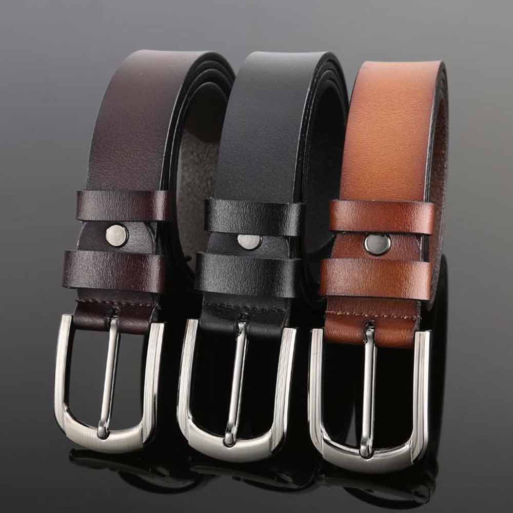 Mens Genuine Full Grain Leather Men's Belt Casual 125CM