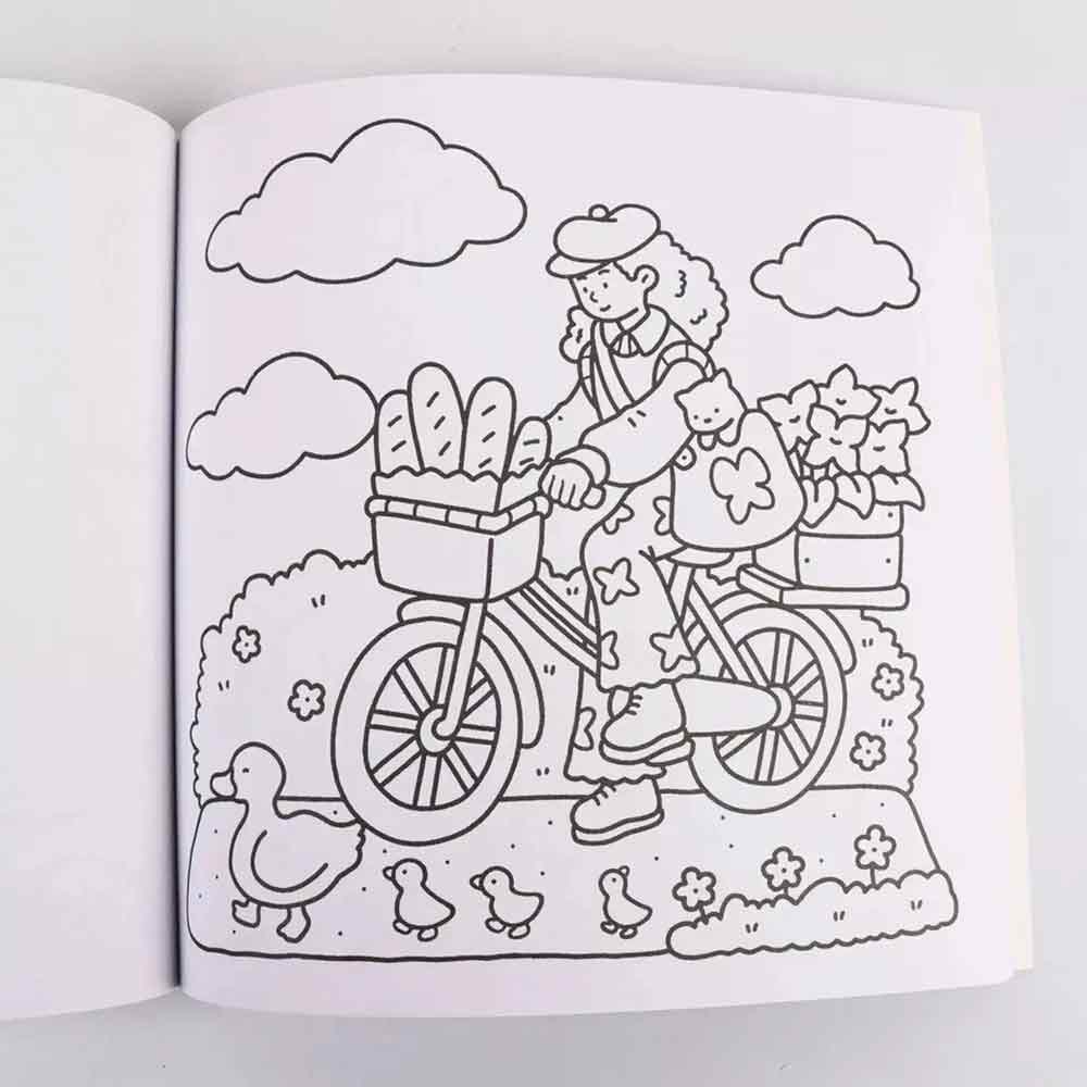 Girl Moments Coloring Book – Cute Cozy Daily Scenes for Adults & Teens