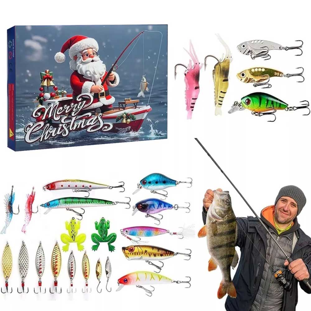 2025 Christmas Fishing Tackle Advent Calendar 24Days Surprise Countdown Calendar Fishing Surprises!