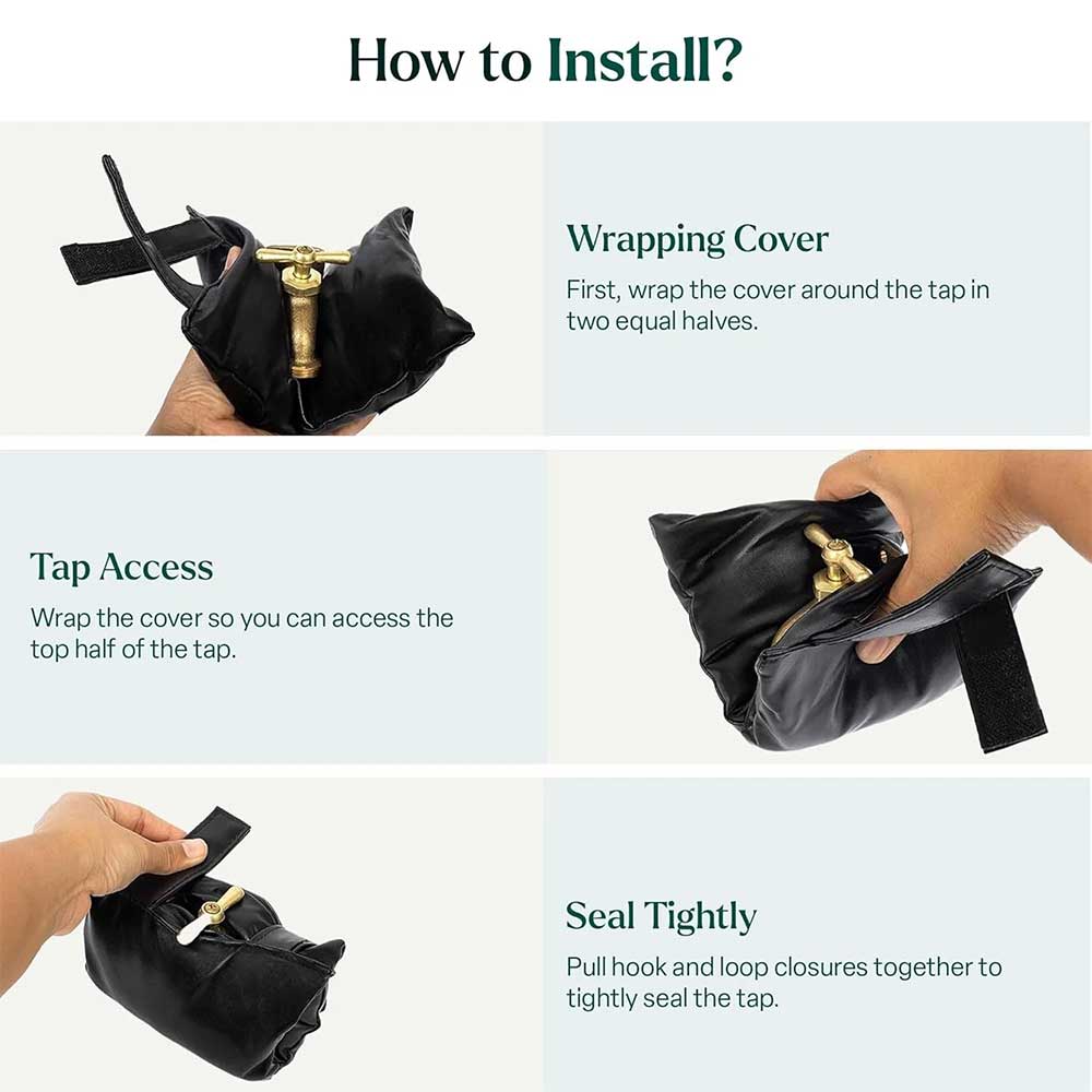 Waterproof Outdoor Tap Cover - Frost Protector Insulated Winter Jacket for Garden