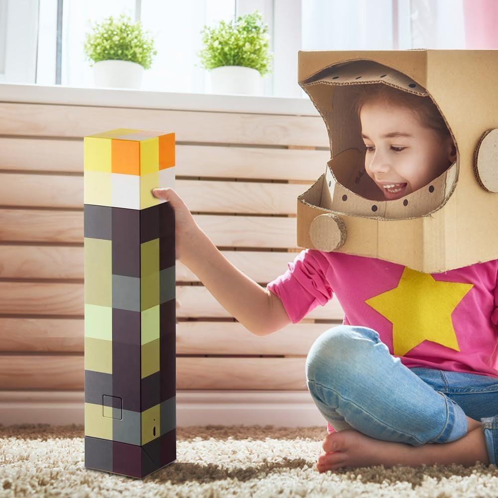 Mine Mini World craft Game Torch Lamp Led Night Light Home Decors USB Rechargeable Kids Gift