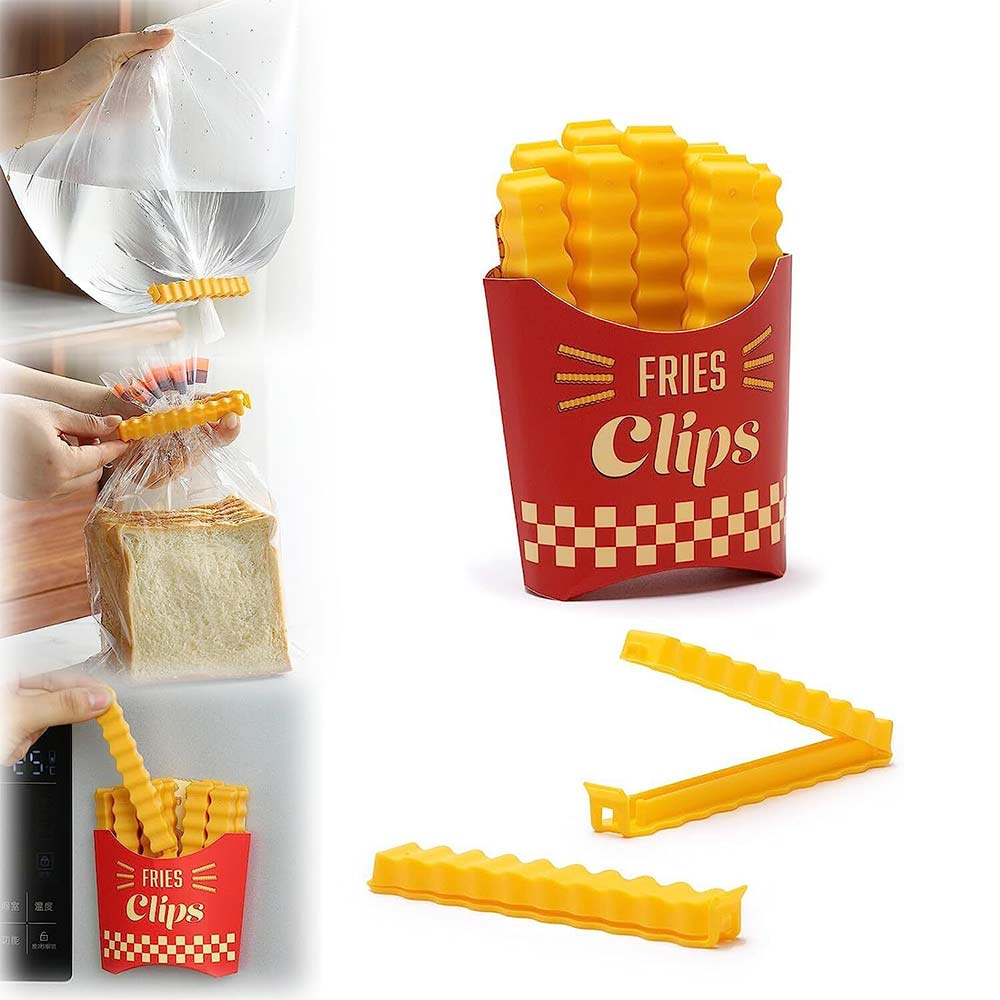 12PCS Reusable Food Bag Clips – French Fry Shaped Storage Sealing Clips