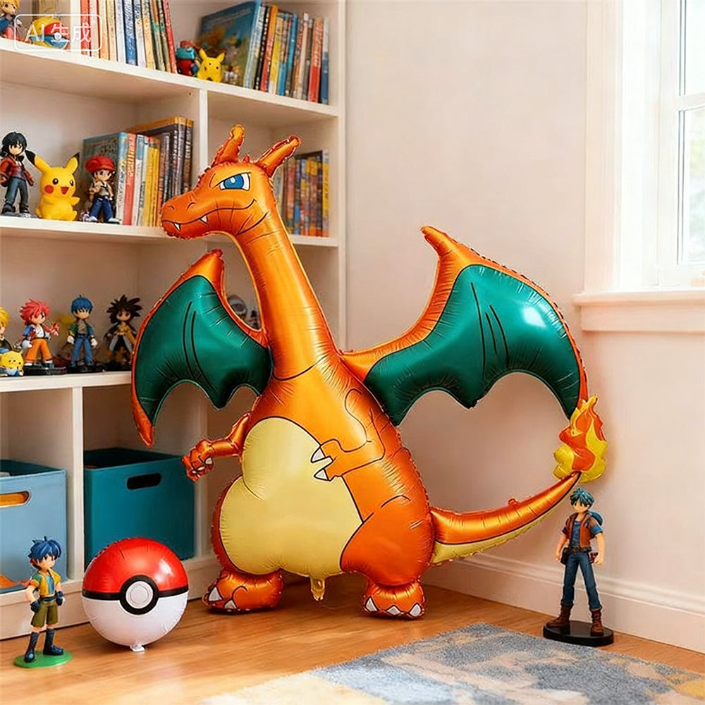 52" Giant Charizard Foil Balloon – Cartoon Party Decoration for Birthday & Events