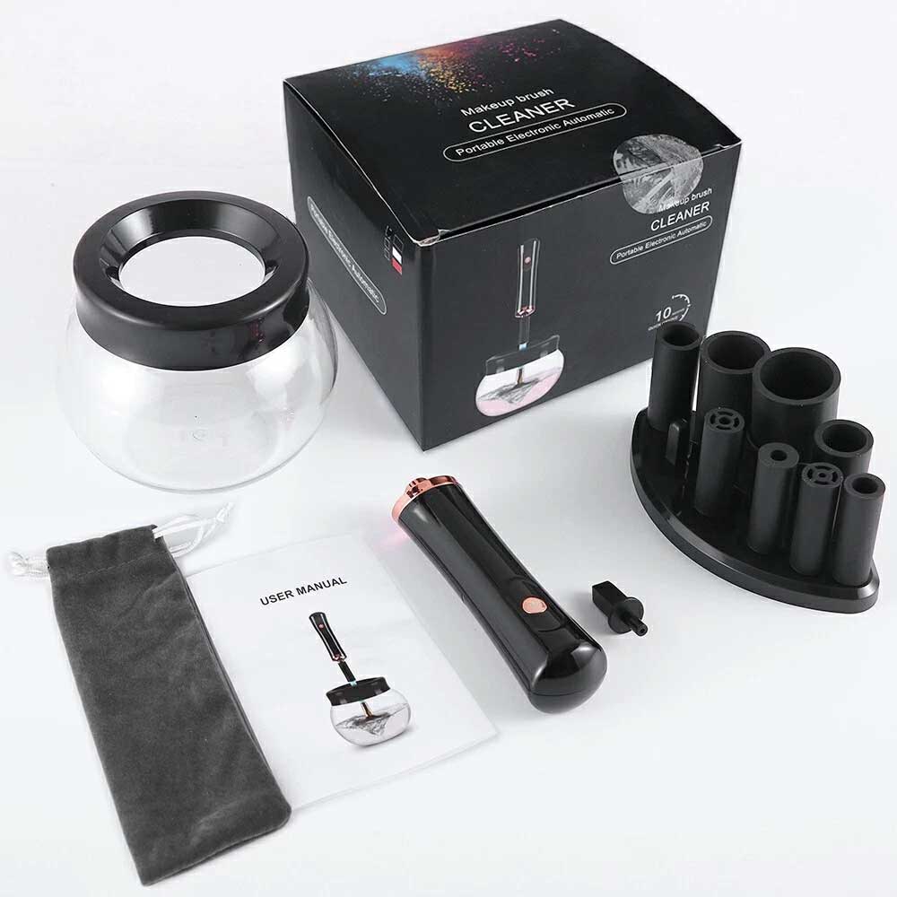 Electric Makeup Brush Cleaner & Dryer Set - Auto Spin Clean Quick Dry Machine