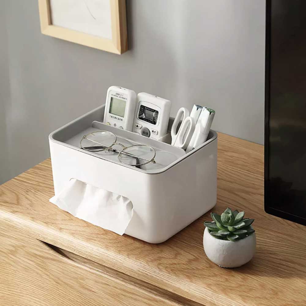 Rectangular Tissue Box Multifunctional Tissue Box Napkin Holder for Living Room