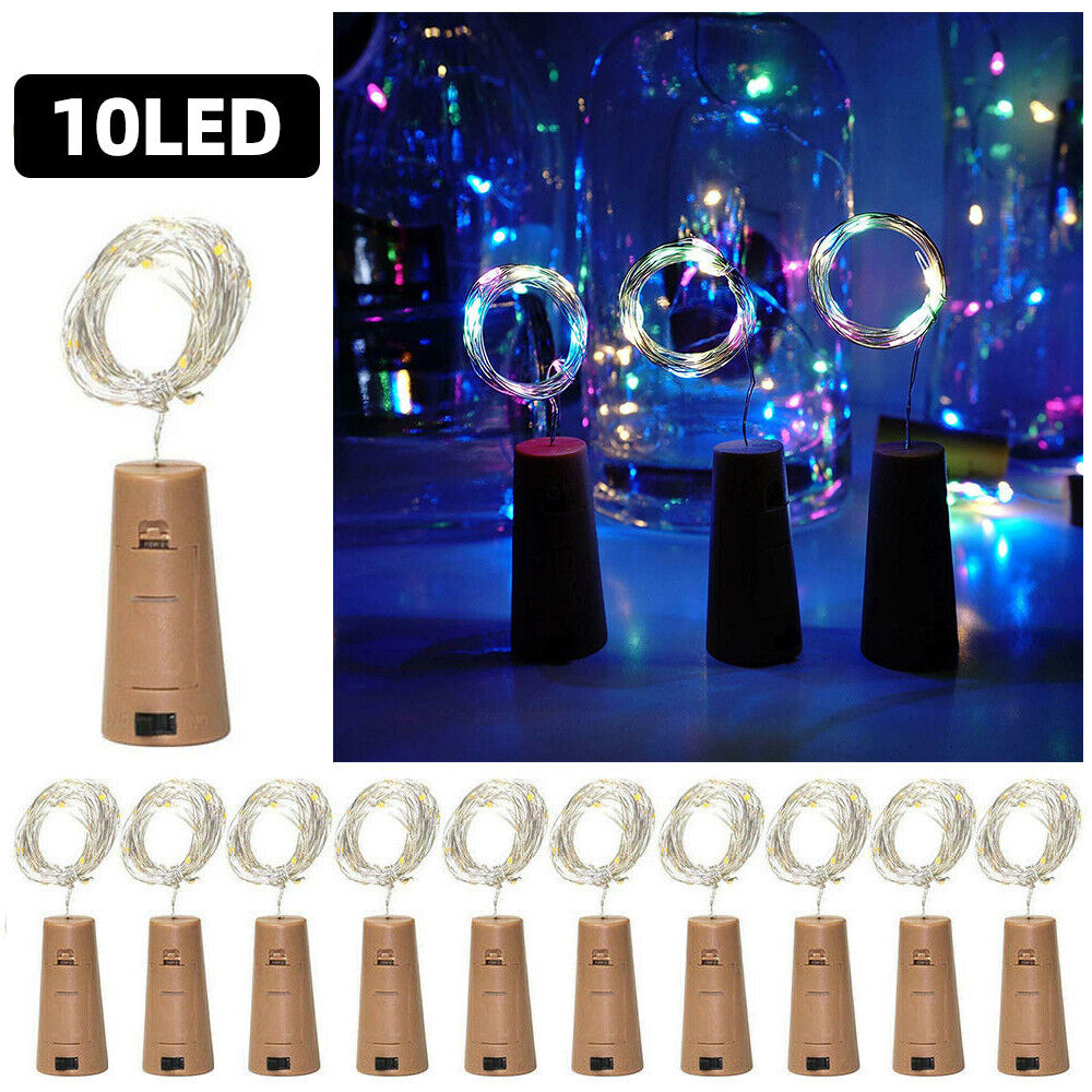 10-Pack LED Fairy Bottle Lights Copper Wire String Lights with Cork Stoppers for Wine Bottle & DIY Decor