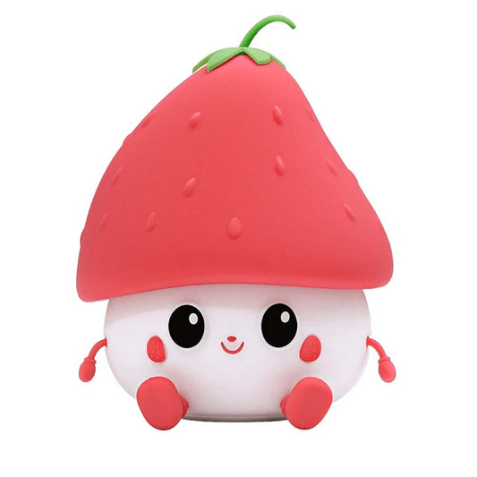 7-Color Strawberry Night Light - Wireless Bedroom Buddy, RGB Silicone Lamp11cm