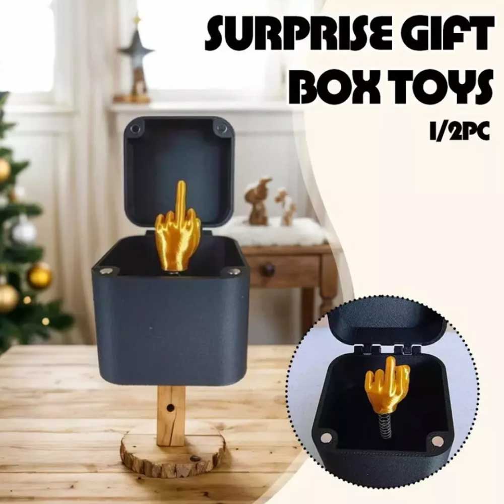 Middle Finger Surprise Gift Box, Christmas Novelty Fun Prank Toy Xmas Gift Funny