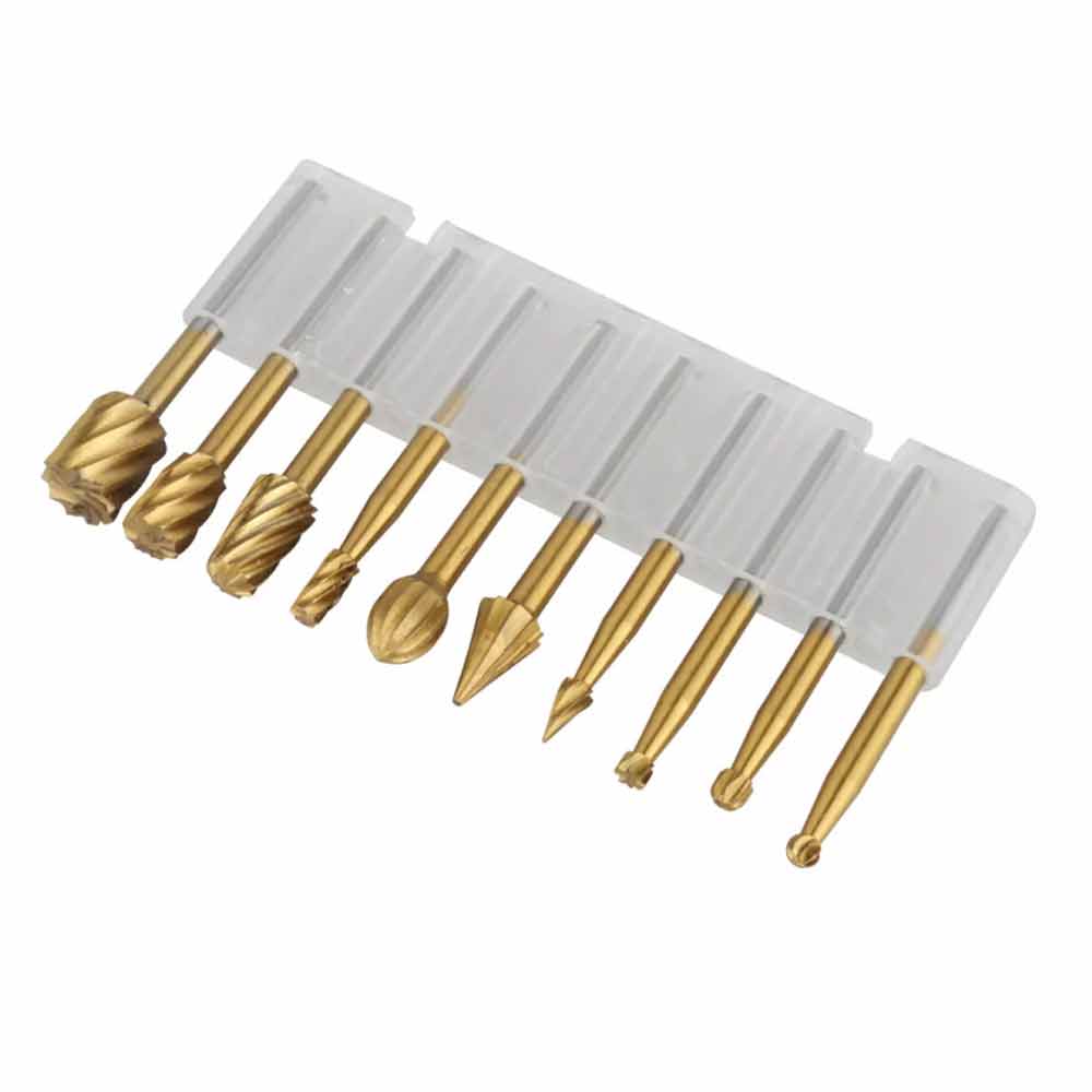 10Pcs HSS Routing Wood Carving Tools Rotary Drill File Router Bit For Dremel