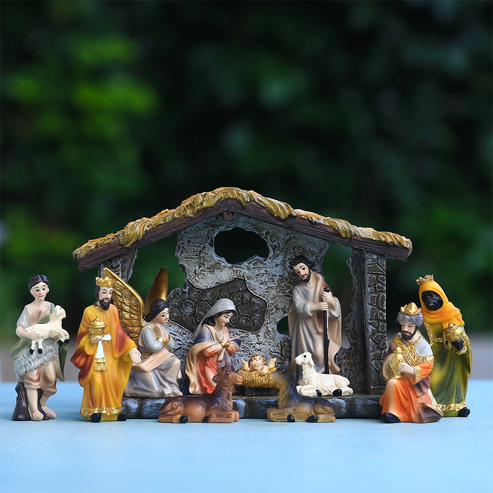 3D Nativity Set – Resin Manger Scene Ornament for Christmas Display & Gift Giving