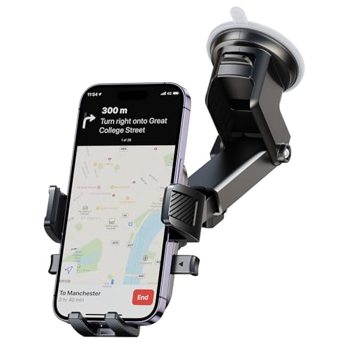 360° Rotating Auto-Clamp Phone Holder - Universal Fit with Extendable Arm 6.5cm