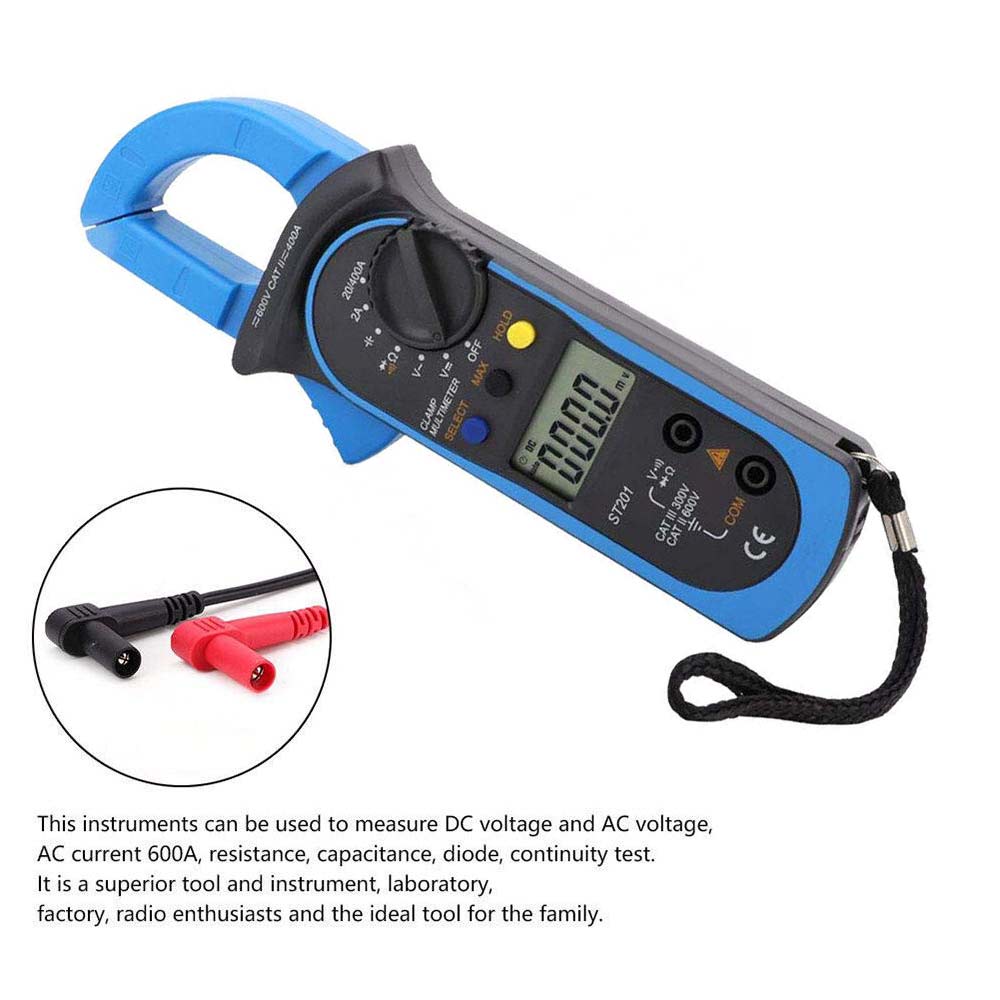 Protable Digital Multimeter Clamp Amp Meter OHM AC Current Voltage Tester Probe