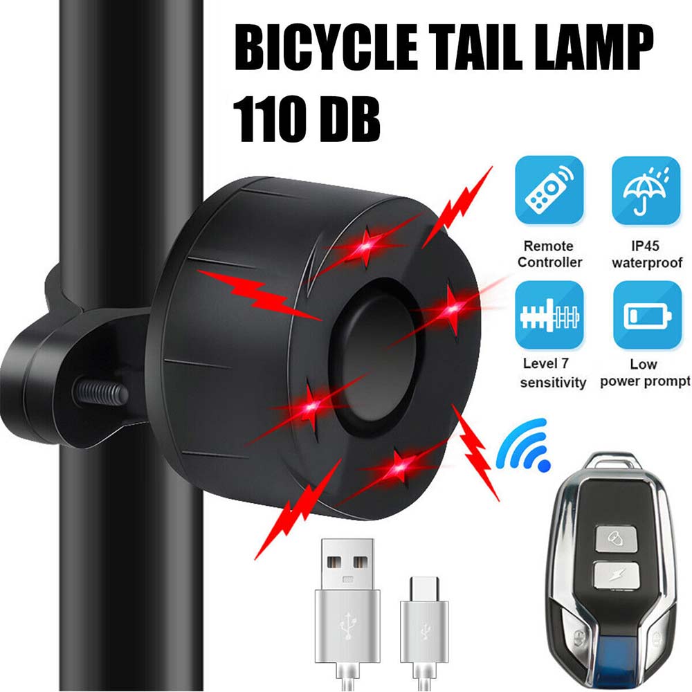 USB Rechargeable Wireless Anti-Theft Motorcycle Bike Security Alarm Remote