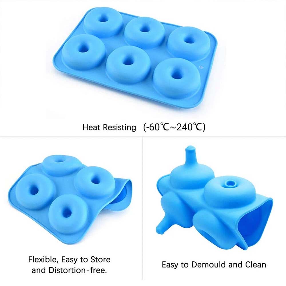 3PCS Silicone Donut Mold Set - Muffin Chocolate Cake Cookie Doughnut Baking Tray