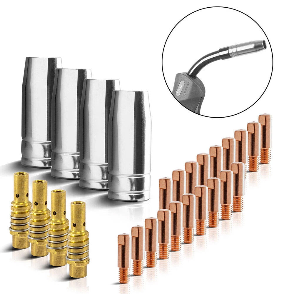 MB15 AK15 MIG Welding Torch Accessory Kit - 28PCS Consumable Nozzle Set