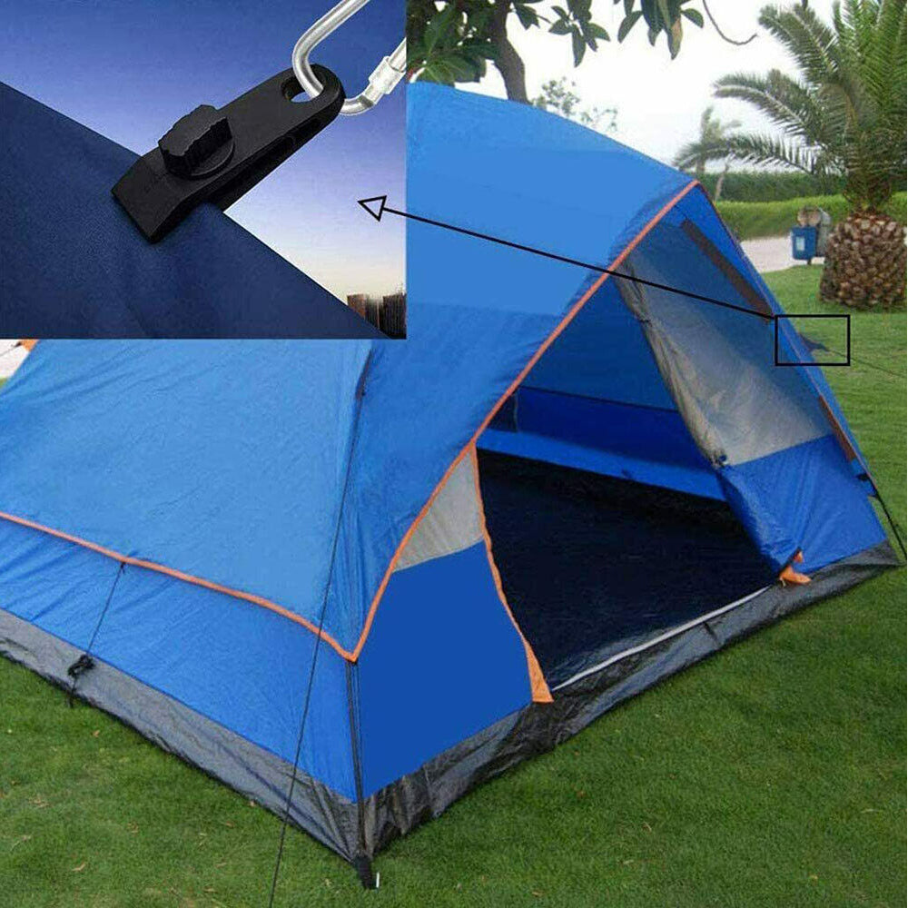 10/20 Pack Awning Tent Clamp Tarp Clips Set Canopy Snap Hangers Survival Camping