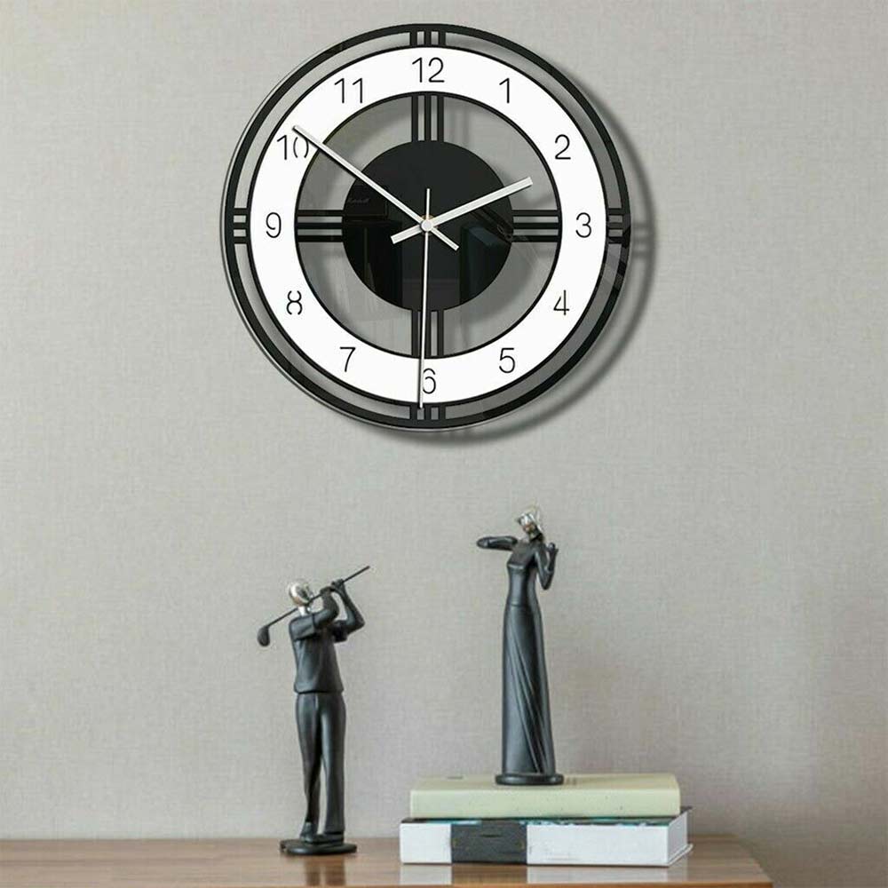 Nordic Style Wall Clock Silent Acrylic Clock Home Living Room Decor Transparent