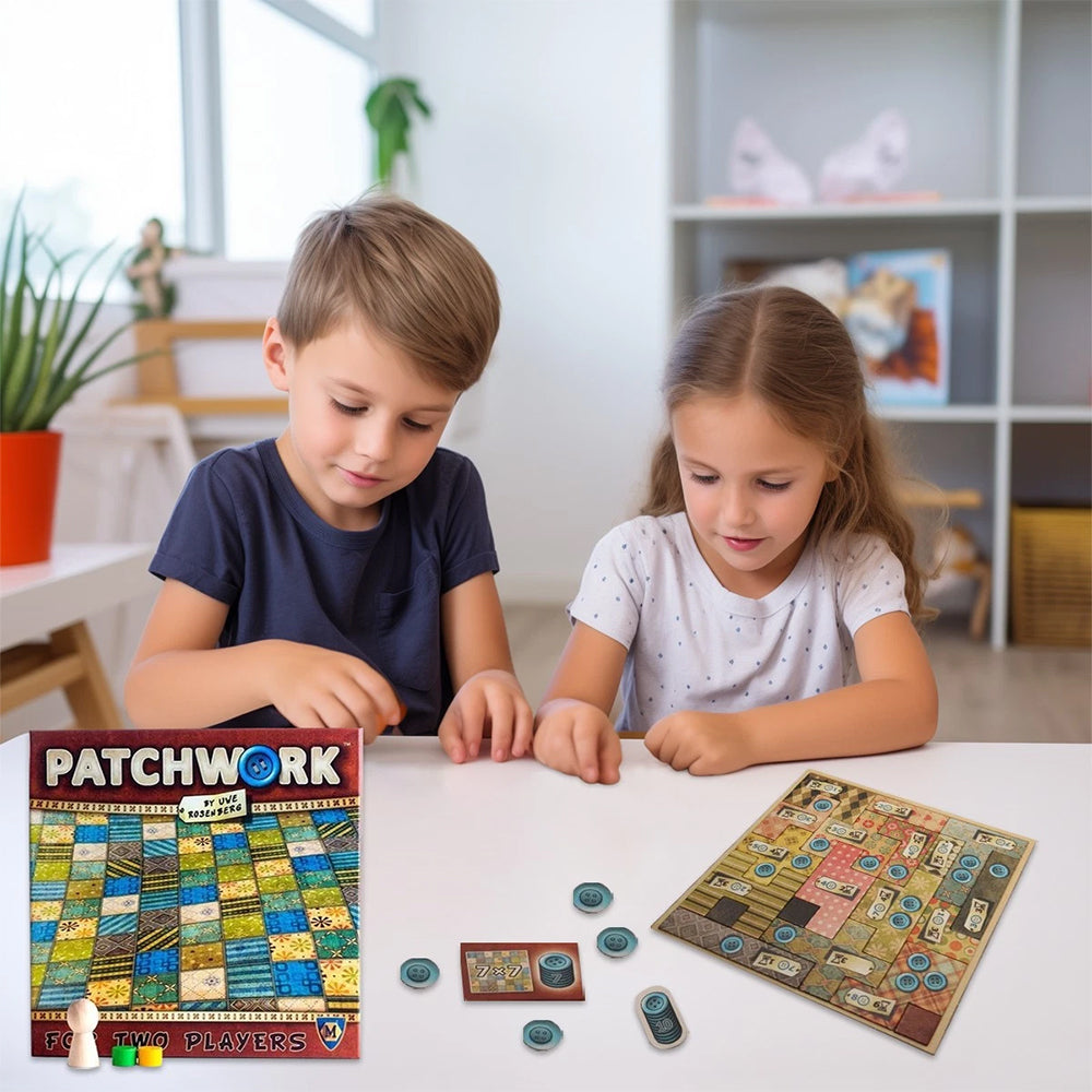 Patchwork Quilt Making Board Game for 2 Players | Strategy Puzzle Game for Families Christmas Gift