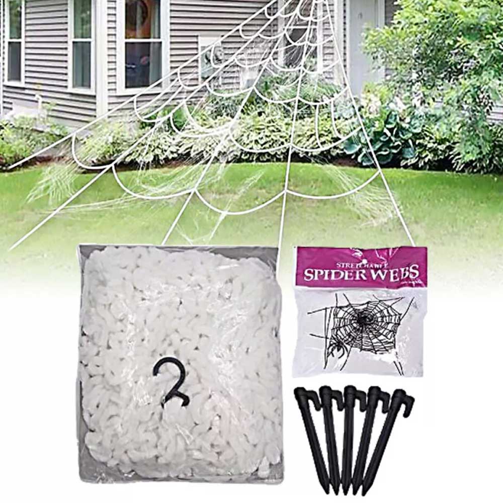 5M Giant Spider Web Halloween Decoration Haunted House Prop Indoor Outdoor Party