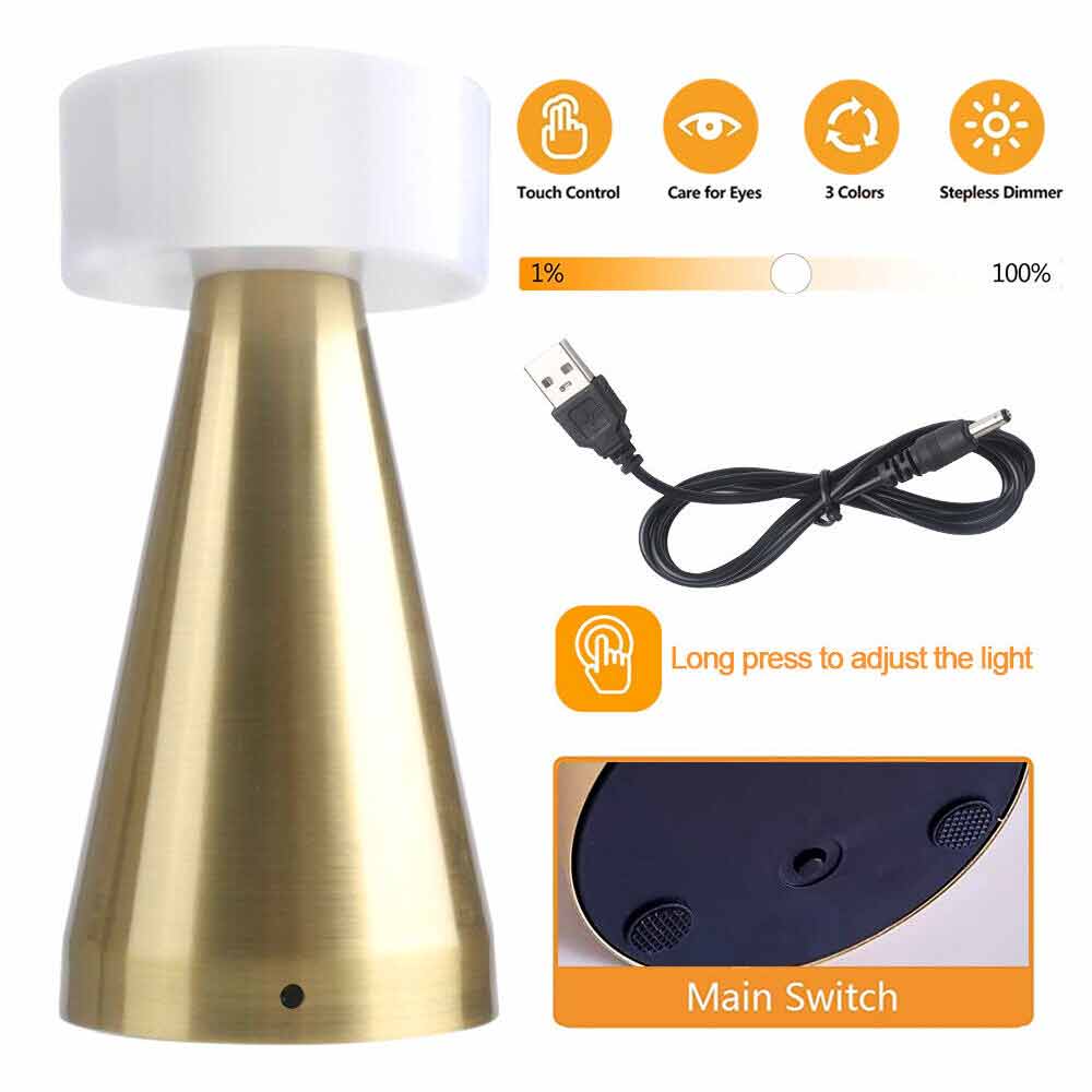 Rechargeable Desk Lamp Night Light Touch Led Table Lamp For Restaurant Hotel Bar