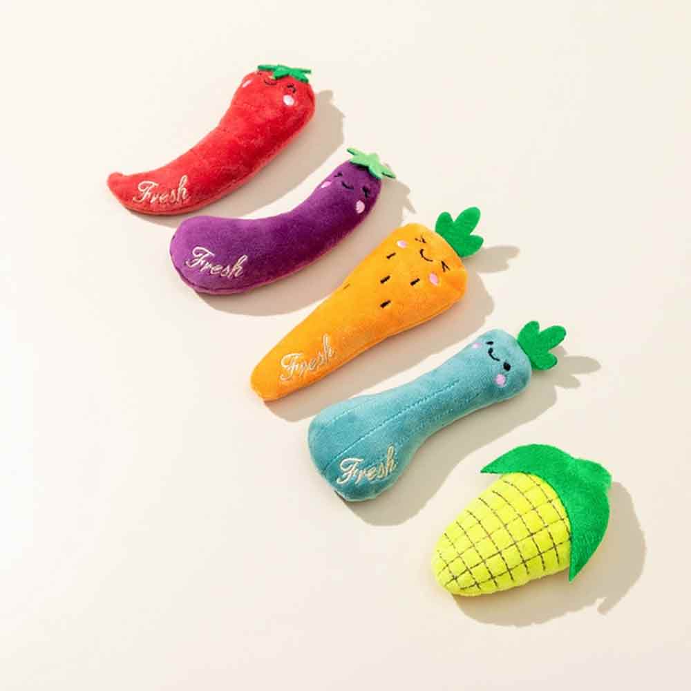 5-Piece Teeth Grinding Catnip Toys – Funny Interactive Plush Cat Chewing Vocal Toy Set