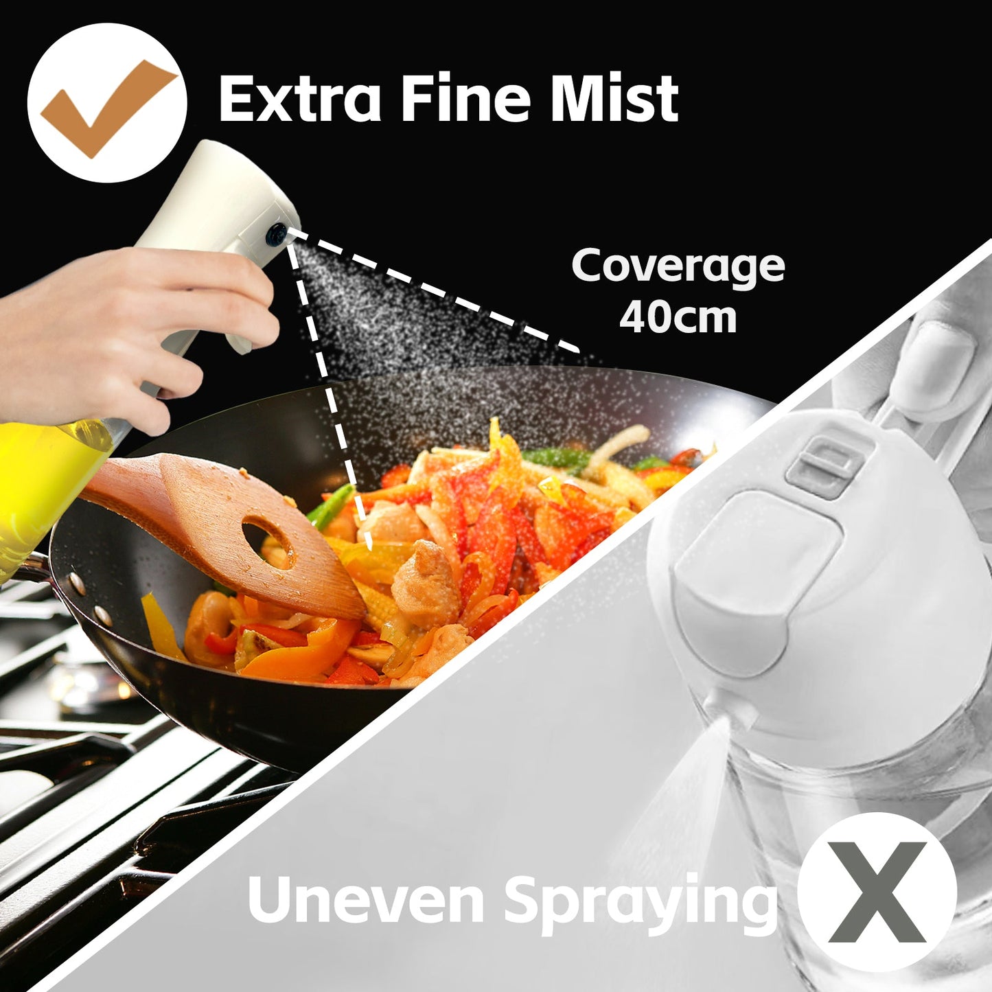 2 Pack 200ml Refillable Oil & Water Spray Bottles – Kitchen Cooking Misters
