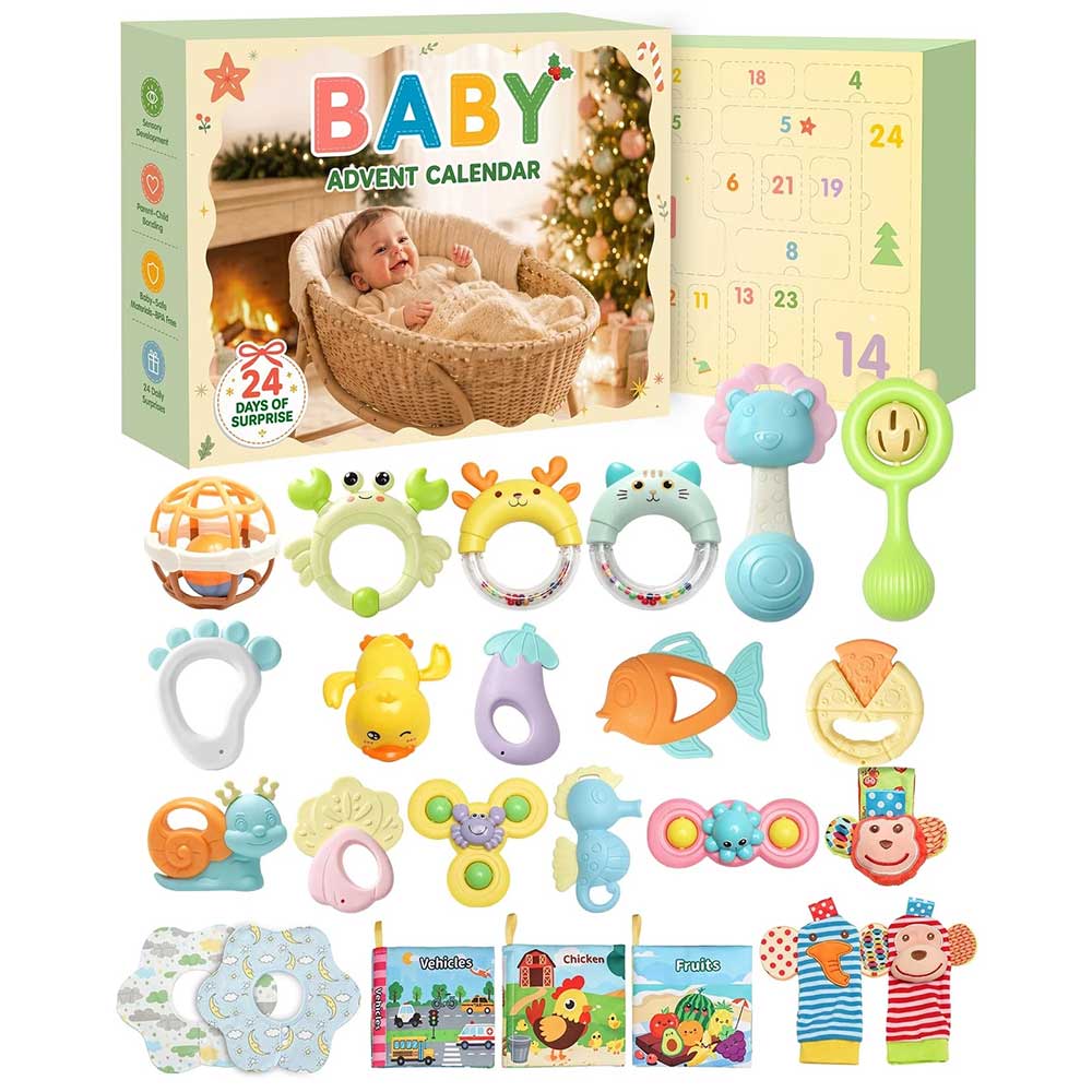 24-Day Baby Advent Calendar – BPA-Free Infant Toys Christmas Countdown
