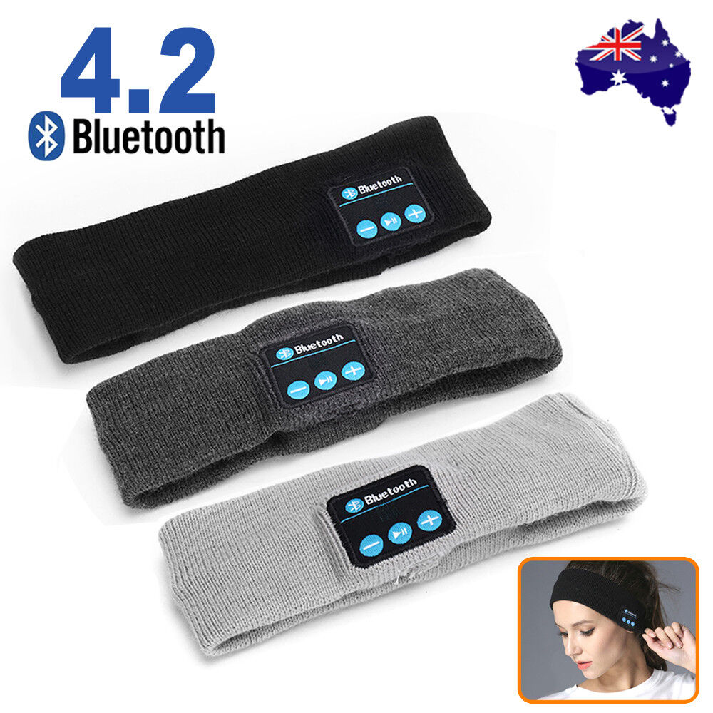 Wireless Bluetooth Headband Earphone Stereo Sport Headphone Headset Sleep AU