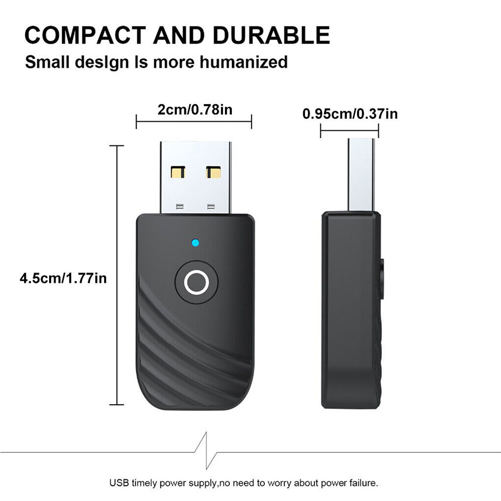 Wireless Bluetooth5.0 Adapter AUX Audio Stereo Receiver Music Speaker Transmitter