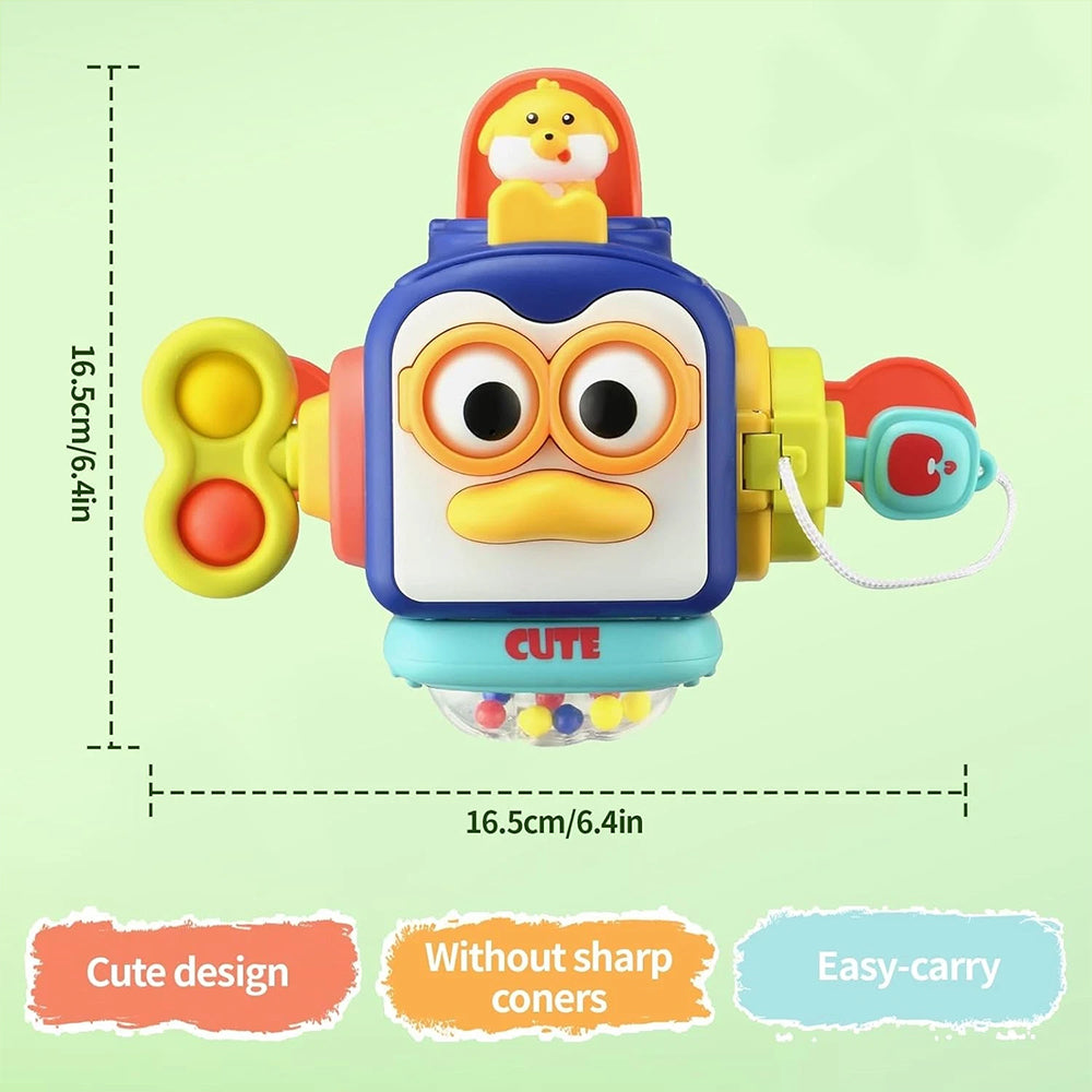 Penguin Busy Cube – Montessori Sensory Toy for Early Learning & Travel Play