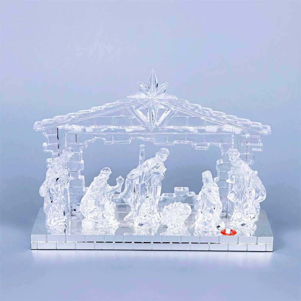 Christmas Nativity Scene – LED Light Up Music Centerpiece Figures Decor