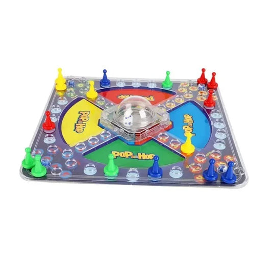 Family Dice Game – Ludo Board Game, 2-4 Players Classic Pop and Hop