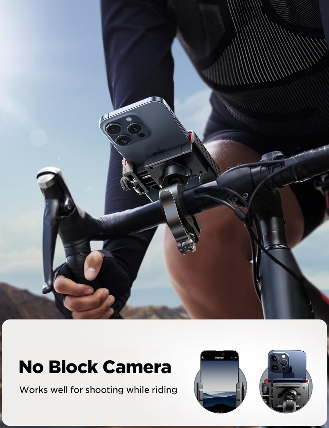 JOYROOM Bike Phone Mount - Handlebar Holder for iPhone Samsung 4.7–7 Inch