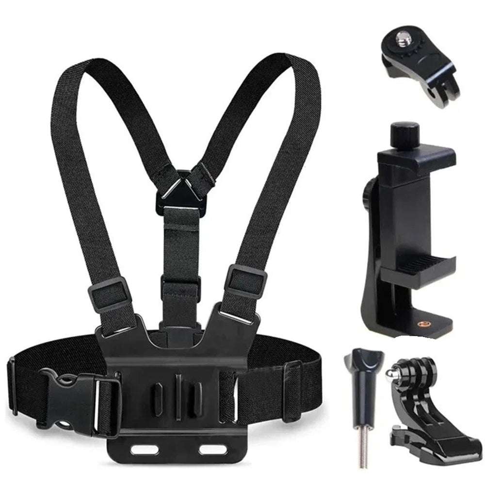 5pcs Chest Mount Harness Strap Action Camera Phone Holder POV for Mobile Phone EM