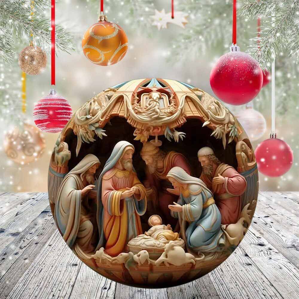 6PCS Nativity Christmas Ornament for Xmas Tree Birth of Jesus Christian Decor