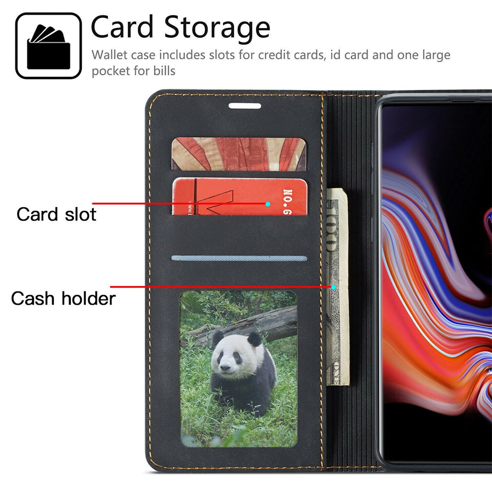 Magnetic Wallet Case for iPhone 17 PU Leather Flip Cover with Card Slots & Kickstand