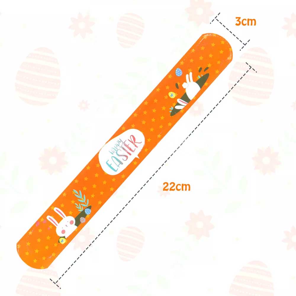 12pcs Easter Snap Slap Bands Mixed Color Kids Party Favor Novelty Toys Gifts