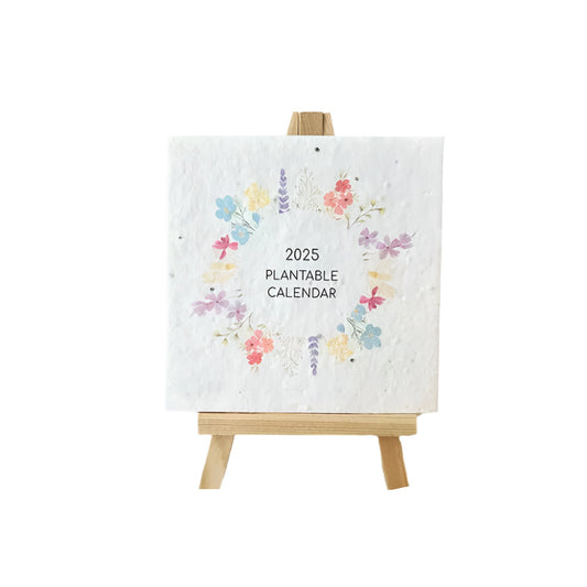 2025 Growable Plantable Seed Paper Desk Calendar Wildflower Desk Planner w/Stand