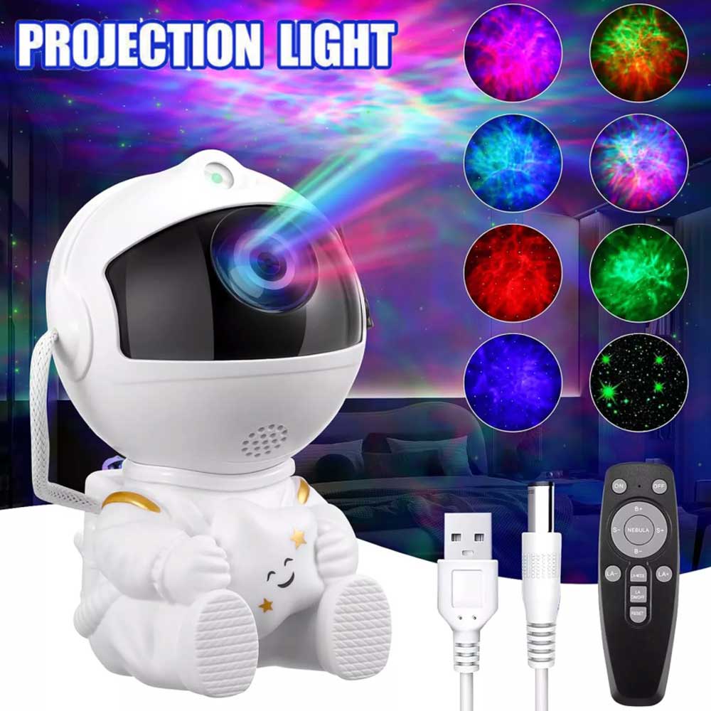 LED Astronaut & STAR Projector Light USB Starry Night Light Bedside Table Lamps