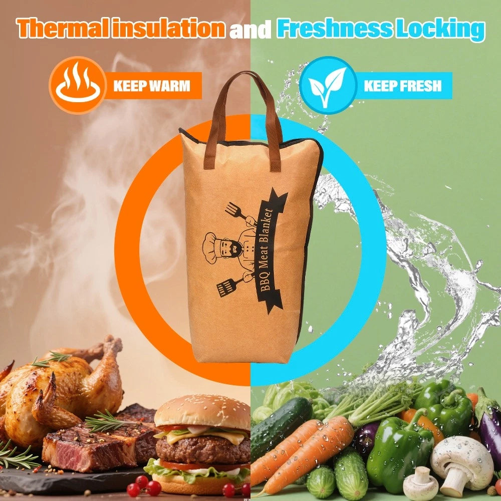 BBQ Meat Resting Blanket - Insulated Thermal Cover with Waterproof Foil Lining