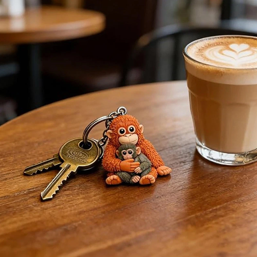 The Monkey Keychain - 3D Printed Holding Plush Toy Hanging Keychain