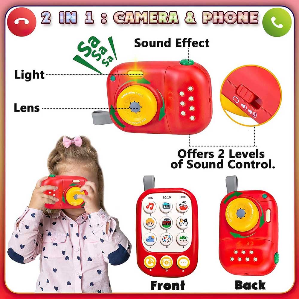Educational Camera Toy Phone Animal Sounds Music Lights Toddlers Mobile Toy