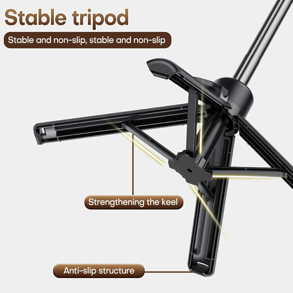 Universal Extendable Bluetooth Wireless Selfie Stick with Fill Light Tripod